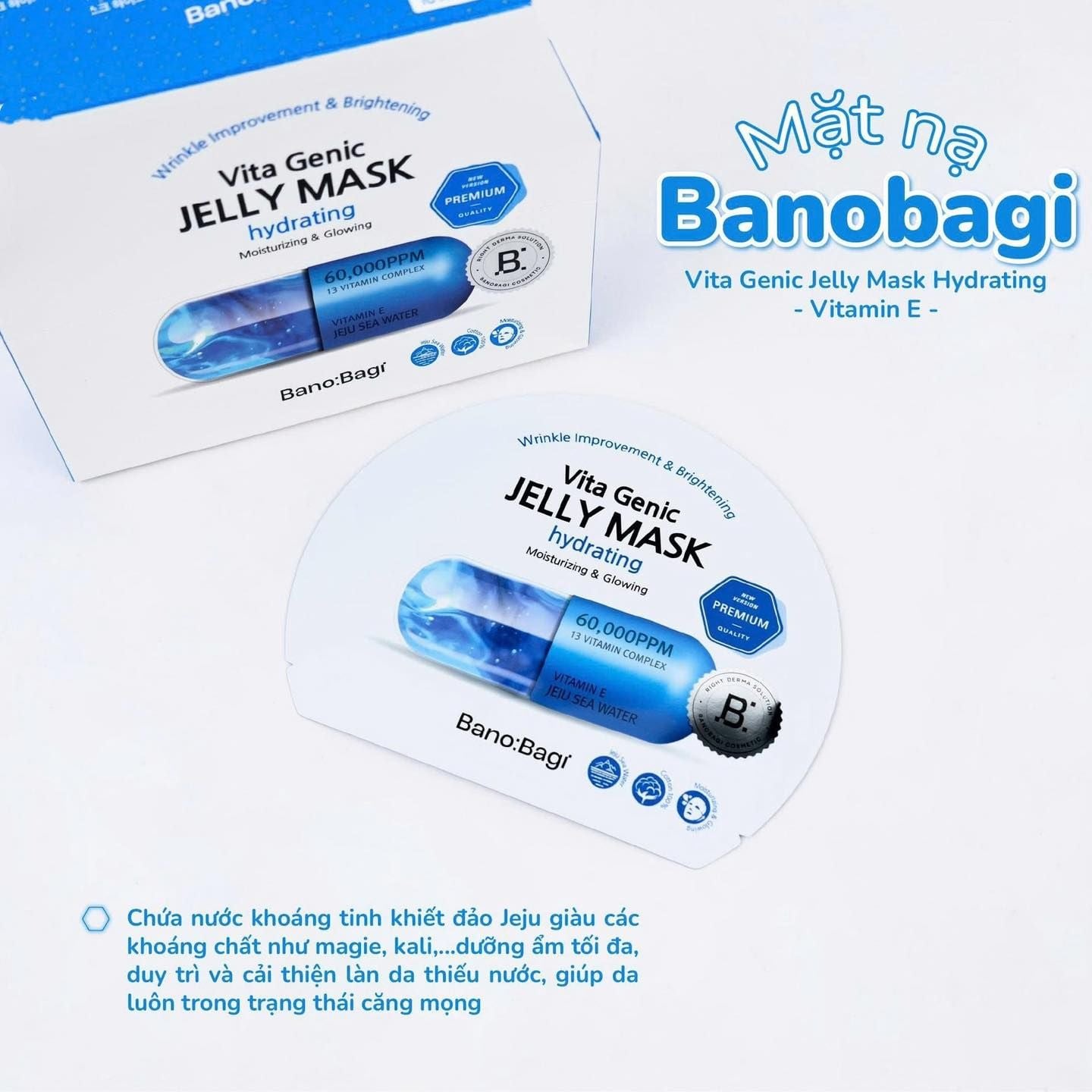  (Mẫu mới) Mặt nạ giấy cấp ẩm, dịu da Banobagi Vita Genic Jelly Mask 30g (1 miếng) 