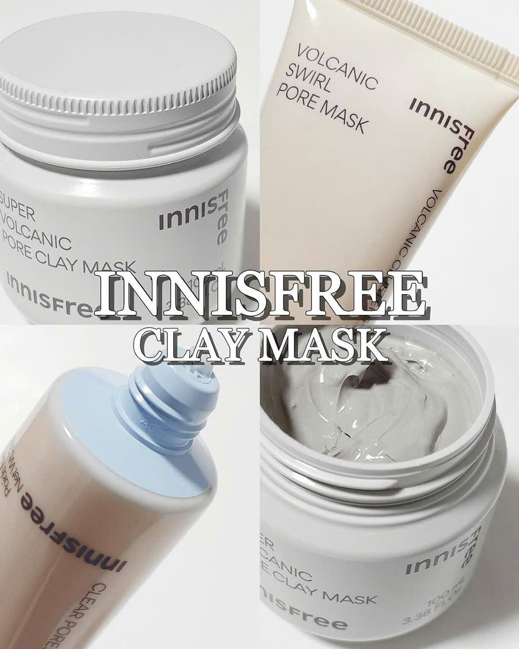  (Mẫu mới) Mặt Nạ Đất Sét Kép Innisfree Volcanic Swirl Pore Mask 110g 