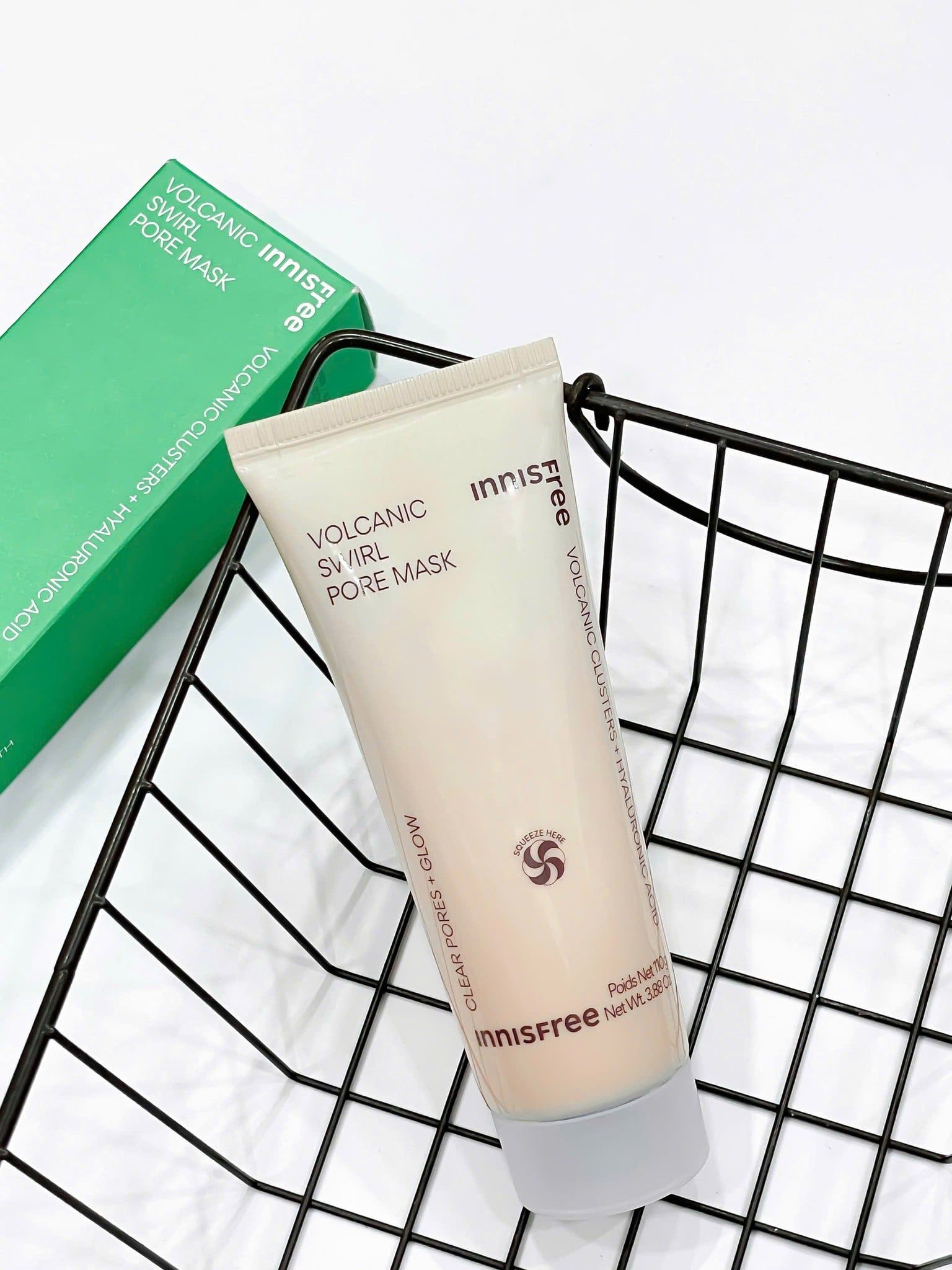  (Mẫu mới) Mặt Nạ Đất Sét Kép Innisfree Volcanic Swirl Pore Mask 110g 
