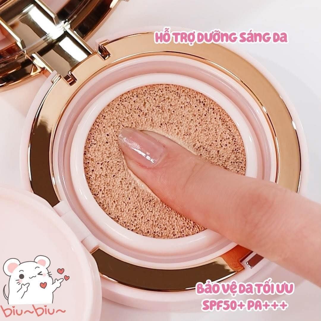  (HỒNG) Phấn Nước Che Phủ Mỏng Mịn Glamrr Q Long Wear DD Cushion SPF50+ PA+++ 13g 