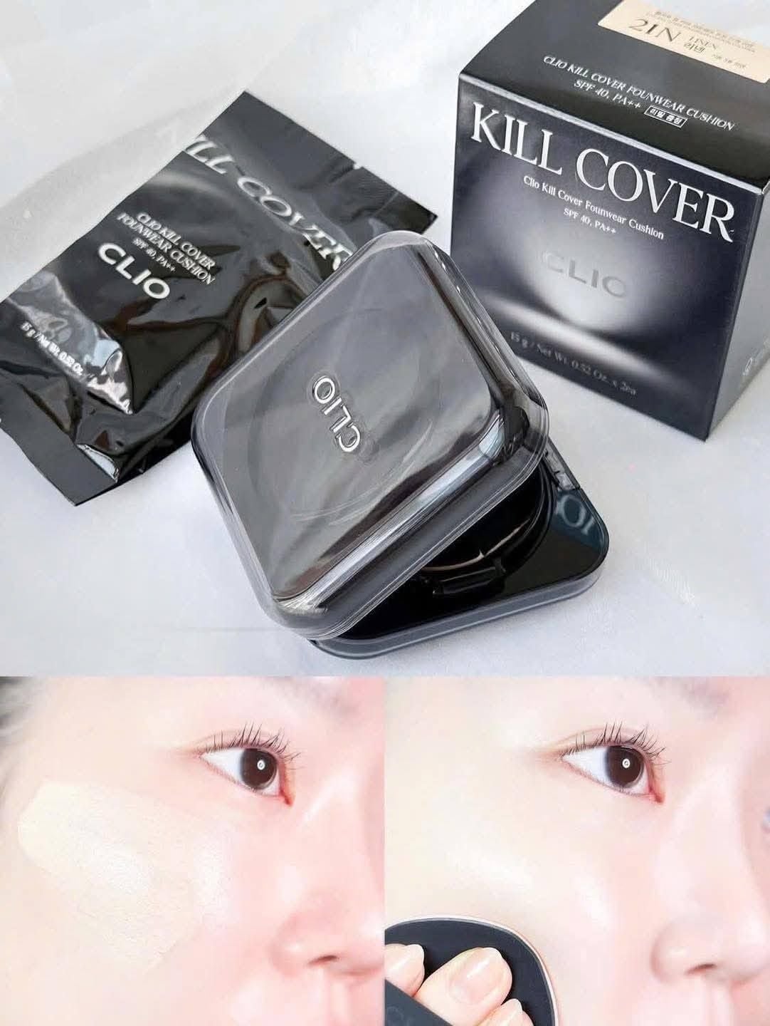  (KÈM LÕI) Phấn nước che phủ mịn Clio Kill Cover Founwear Cushion SPF40+ PA+++ 15g 