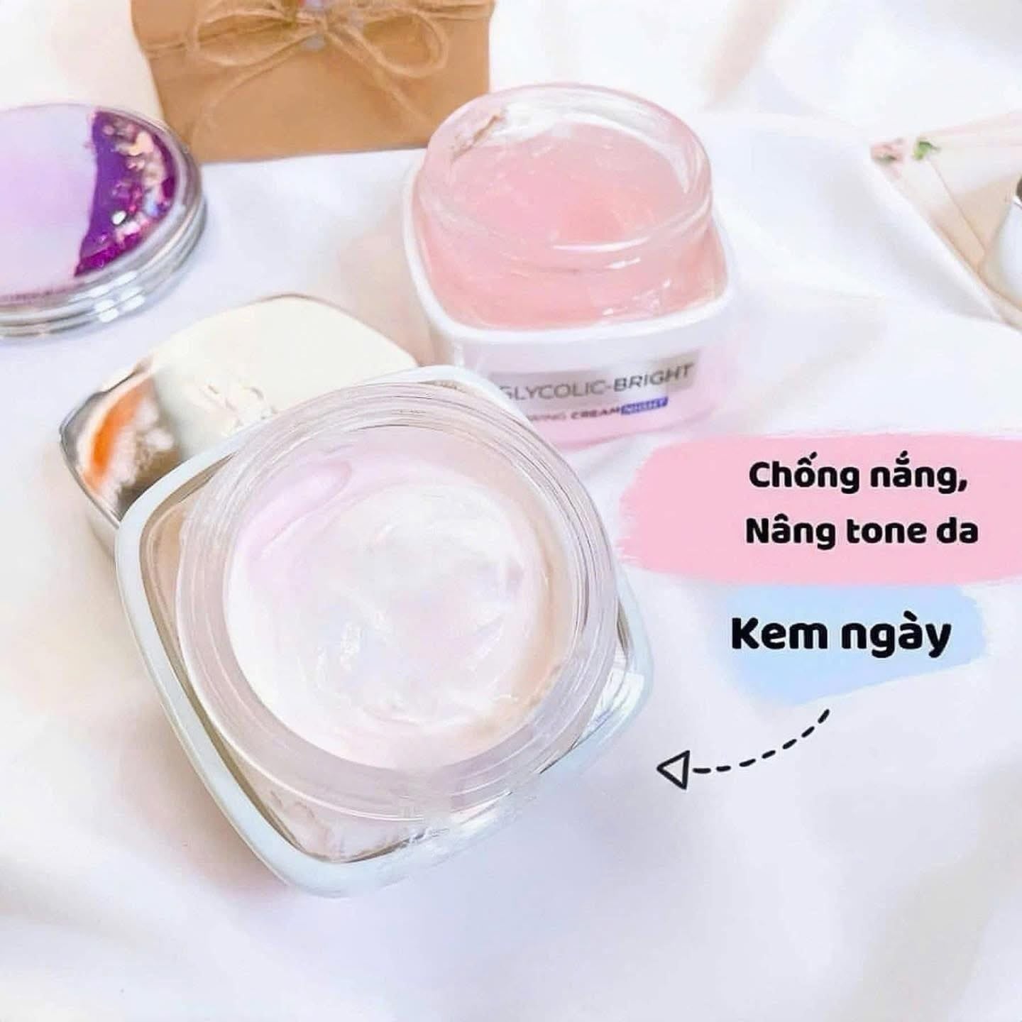  Kem Dưỡng Sáng Da Ban Ngày L'Oréal LOREAL Glycolic Bright Glowing Cream DAY SPF30 50ml 