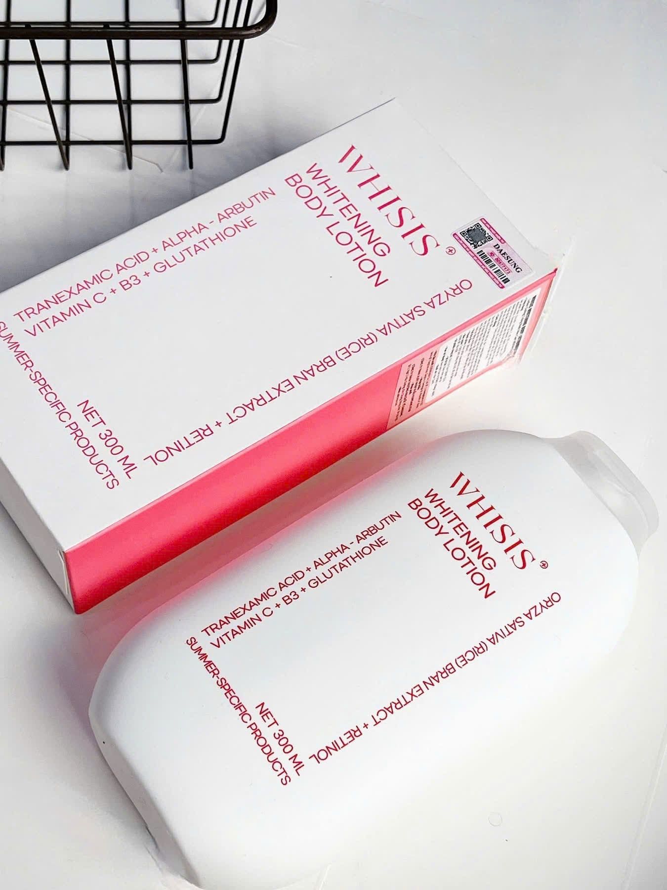  (Mẫu mới) Sữa Dưỡng Thể Trắng Da Men Gạo Whisis Whitening Body Lotion 300ml 