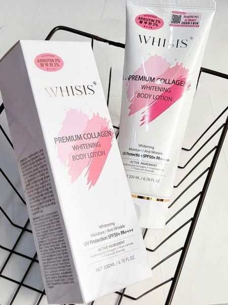  Kem Dưỡng Thể Chống Nắng Whisis Premium Collagen Whitening Body Lotion SPF50+ PA++++ 200ml 