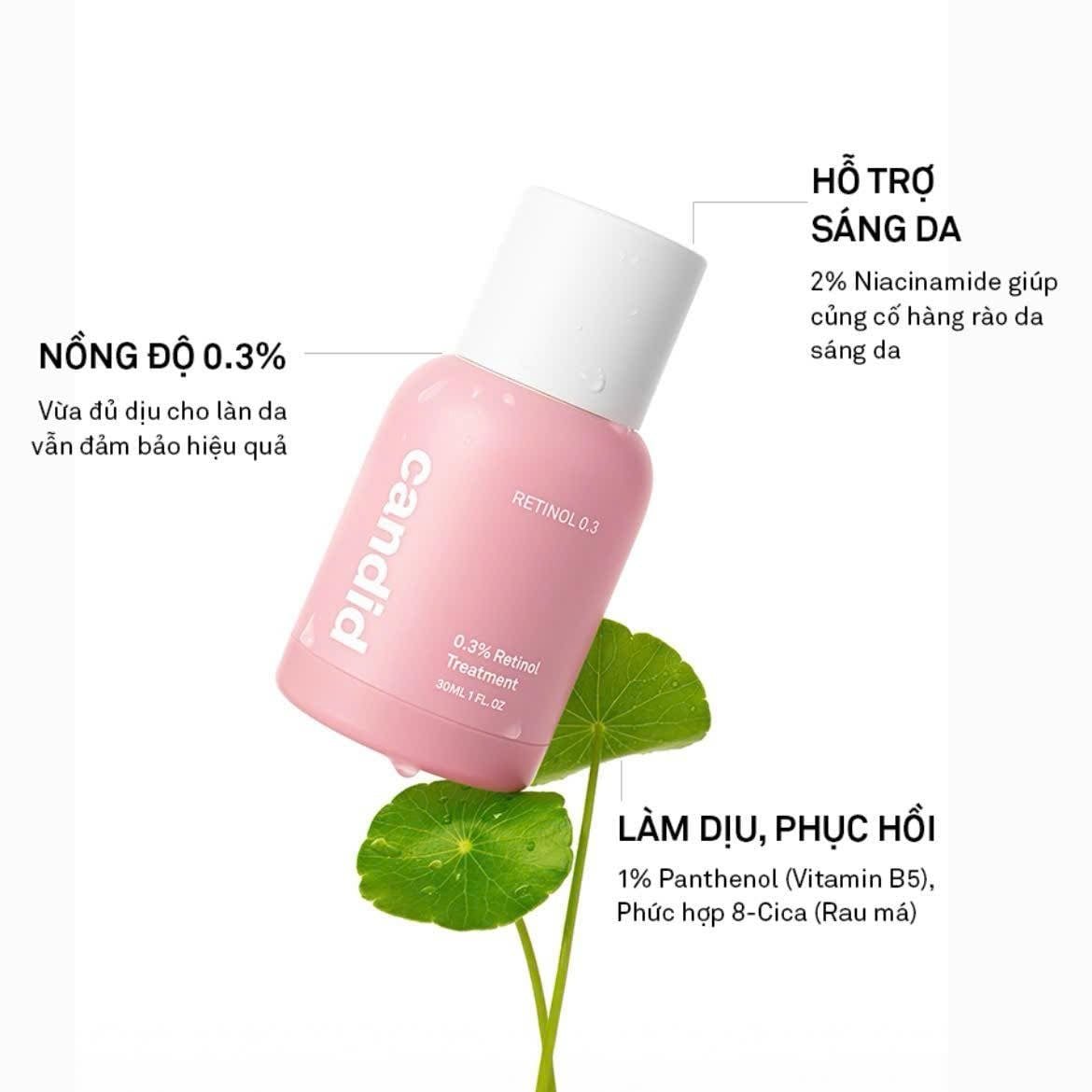  (Tặng 1 kem dưỡng Belif 10ml) Tinh Chất Chống Lão Hóa Candid Retinol Treatment 30ml 