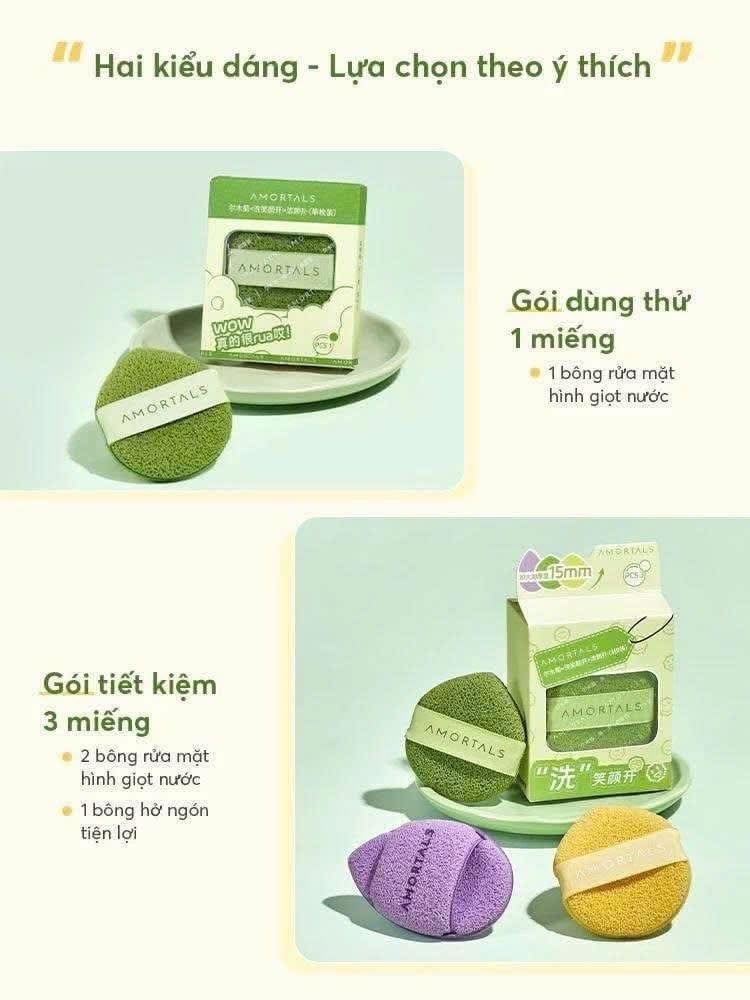  Bông mút rửa mặt bọt biển Amortals 