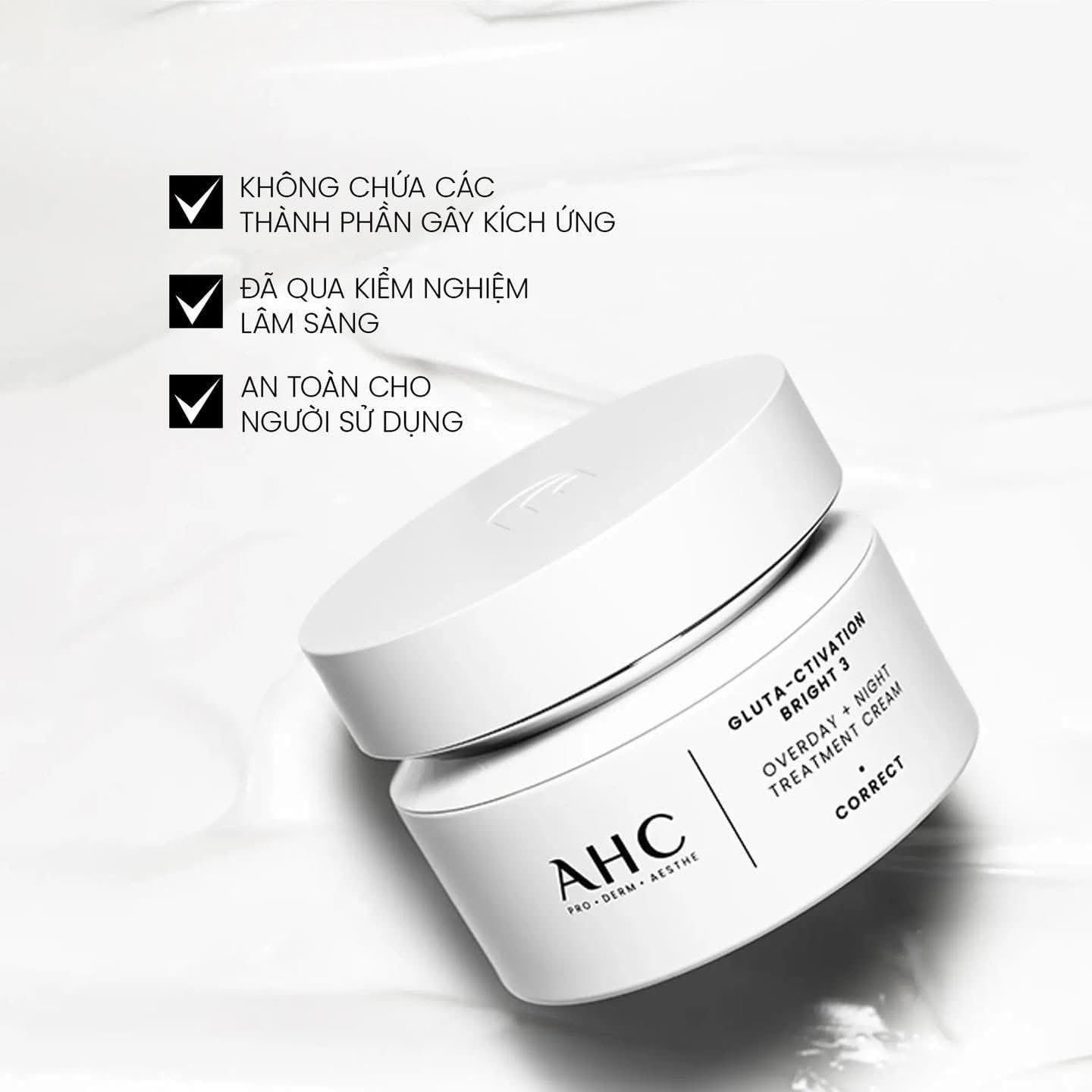  Kem Dưỡng Làm Đều Màu Da AHC Gluta Activation Bright 3 Overday Night Treatment Cream 50ml 