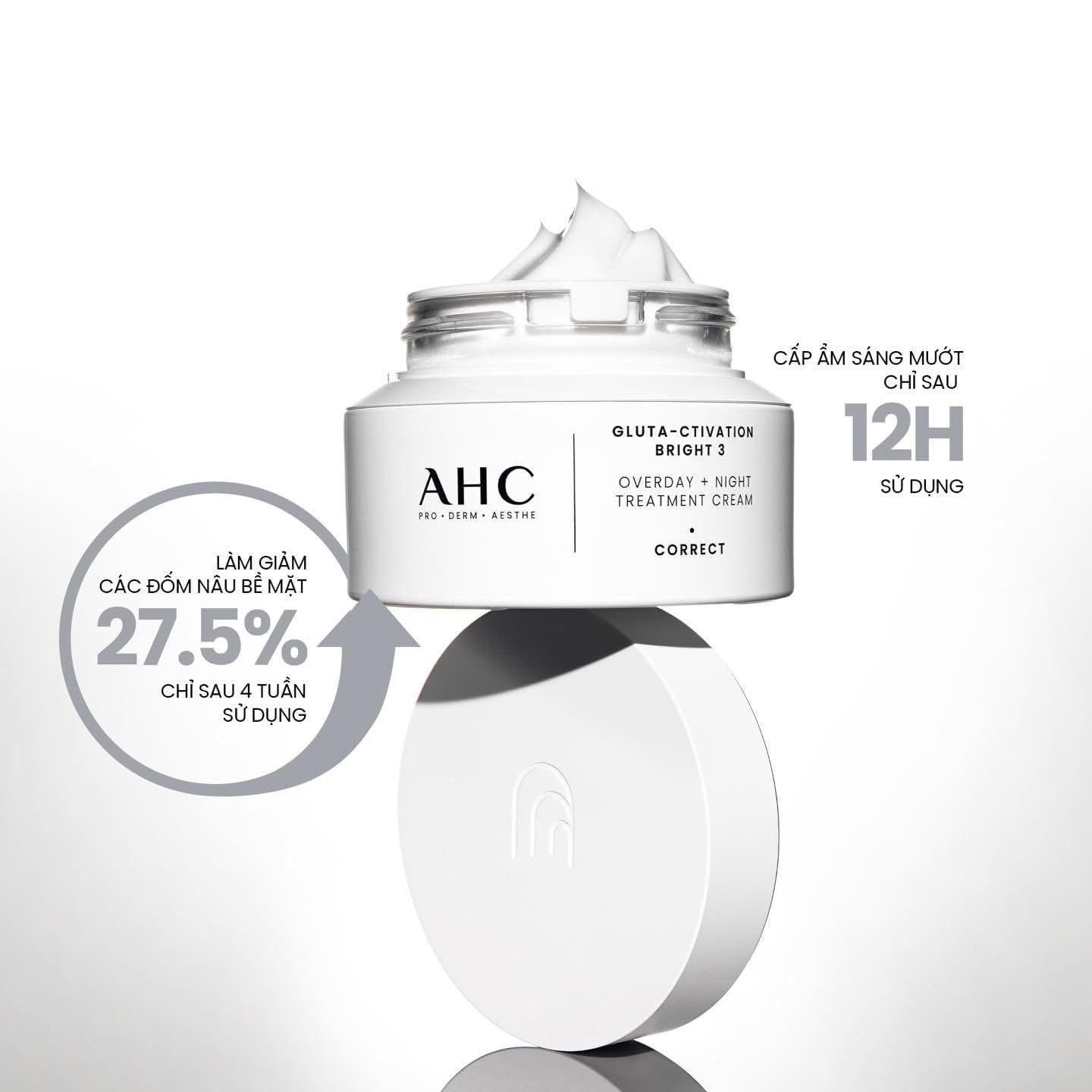  Kem Dưỡng Làm Đều Màu Da AHC Gluta Activation Bright 3 Overday Night Treatment Cream 50ml 