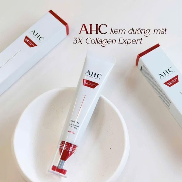  (Mẫu mới) Kem dưỡng mắt, trẻ hóa da AHC 3X Collagen Expert Full Lift Eye Cream For Face 40ml 