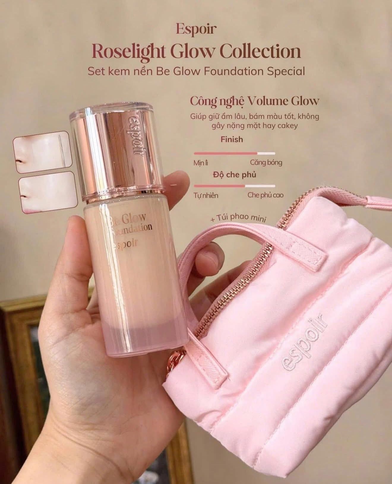  (MẪU MỚI) Kem nền căng bóng Espoir BE GLOW FOUNDATION 30g 