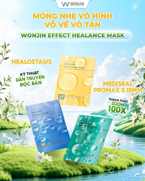  (Mẫu mới) Mặt Nạ Giấy Dưỡng Da WonJin Effect Healing And Balancing Mask 30g (1 miếng) 