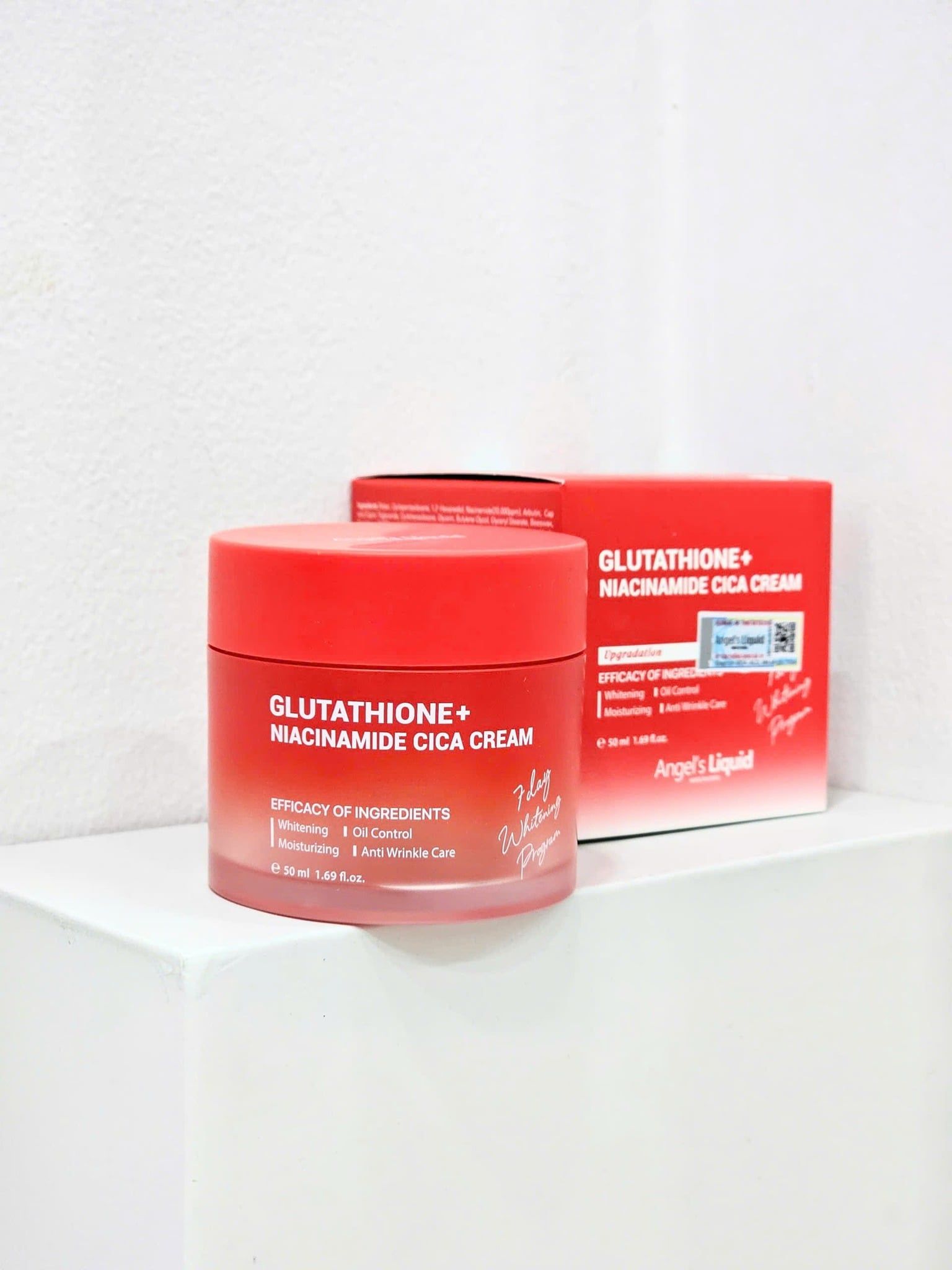  Kem Dưỡng Trắng, Thu Nhỏ Lỗ Chân Lông Angel's Liquid Glutathione+ Niacinamide Cica Cream 50ml (Bản Đỏ) 