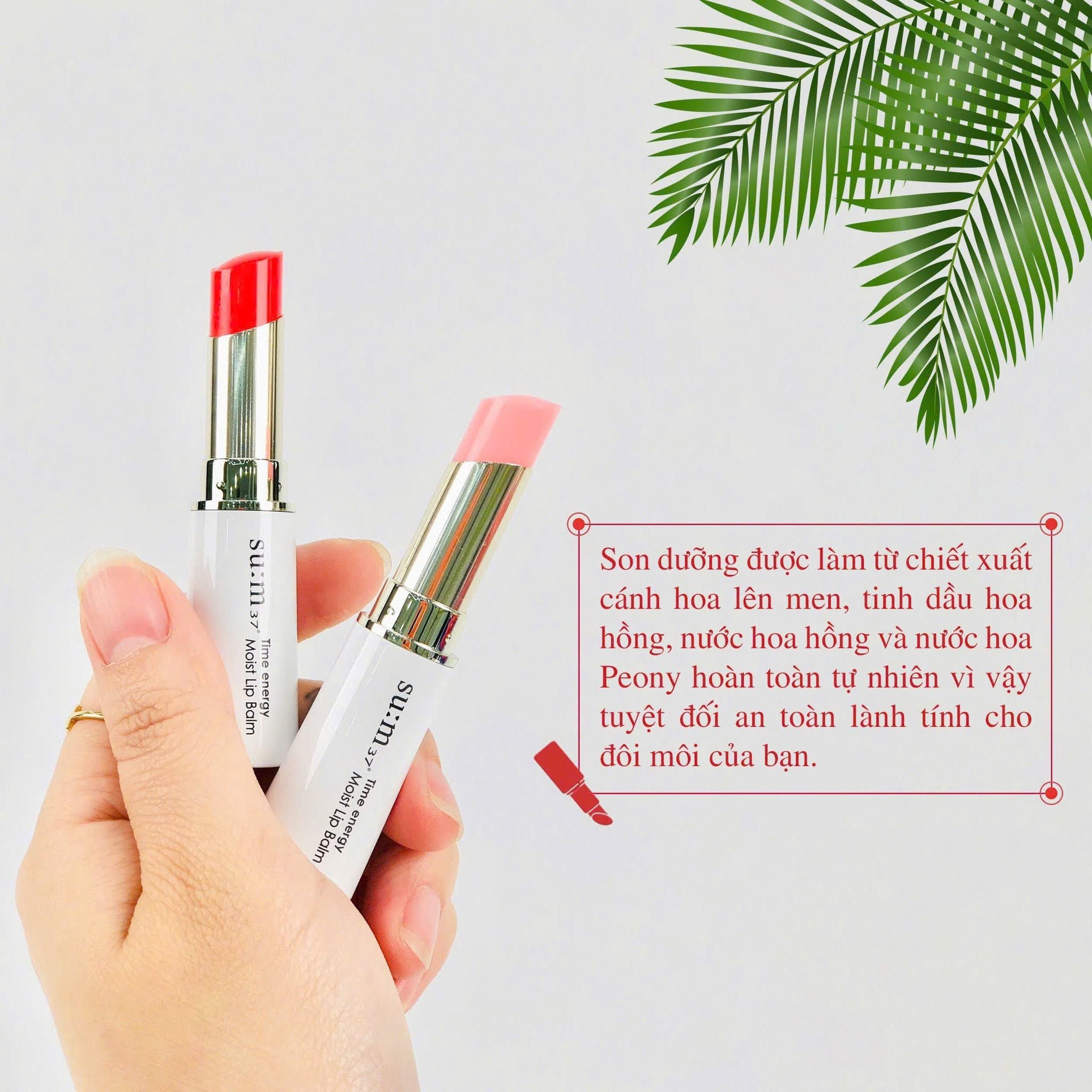  Set Son Dưỡng Môi Su:m37 Time Energy Moist Lip Balm Red Special Set (PINK+CORAL) 