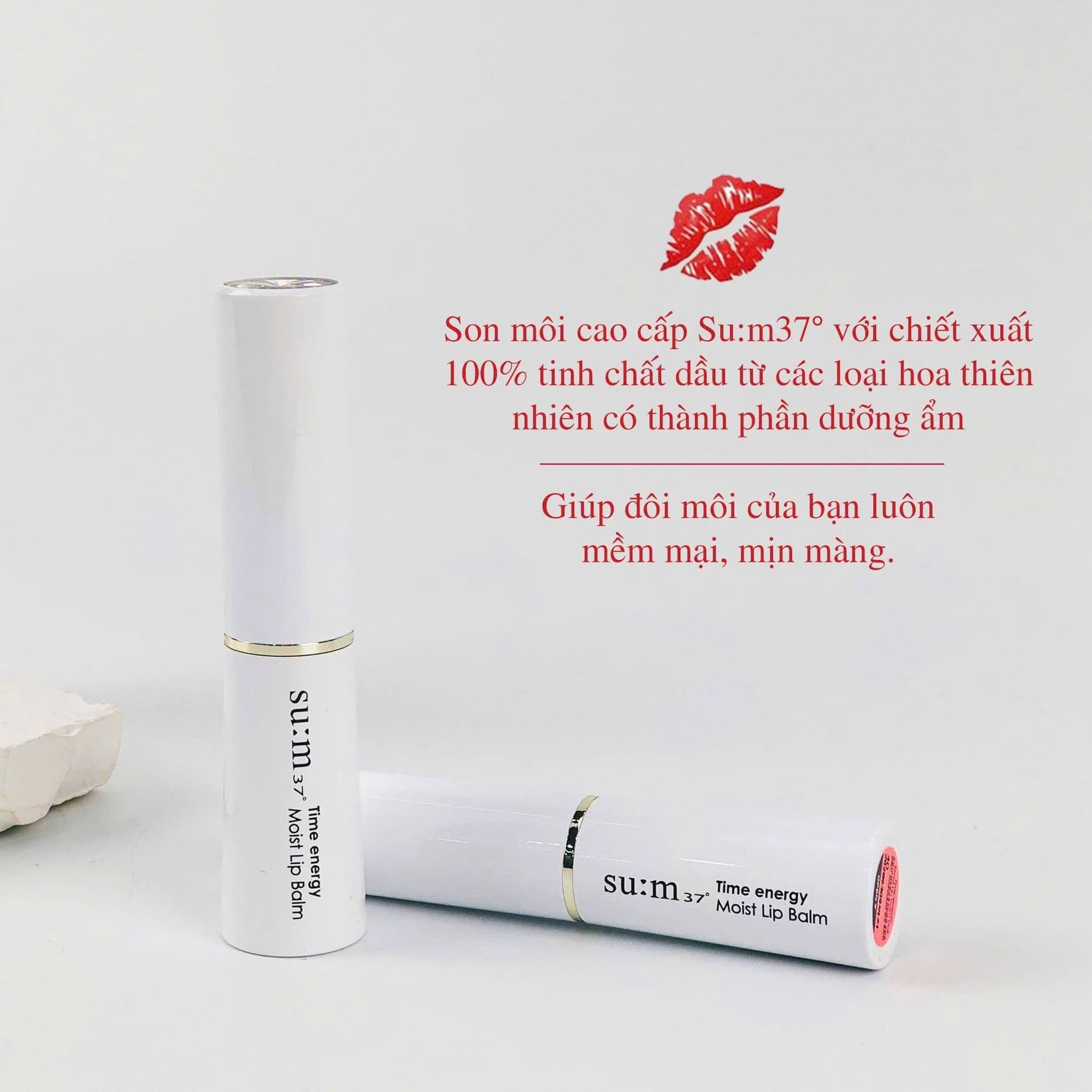  Set Son Dưỡng Môi Su:m37 Time Energy Moist Lip Balm Red Special Set (PINK+CORAL) 
