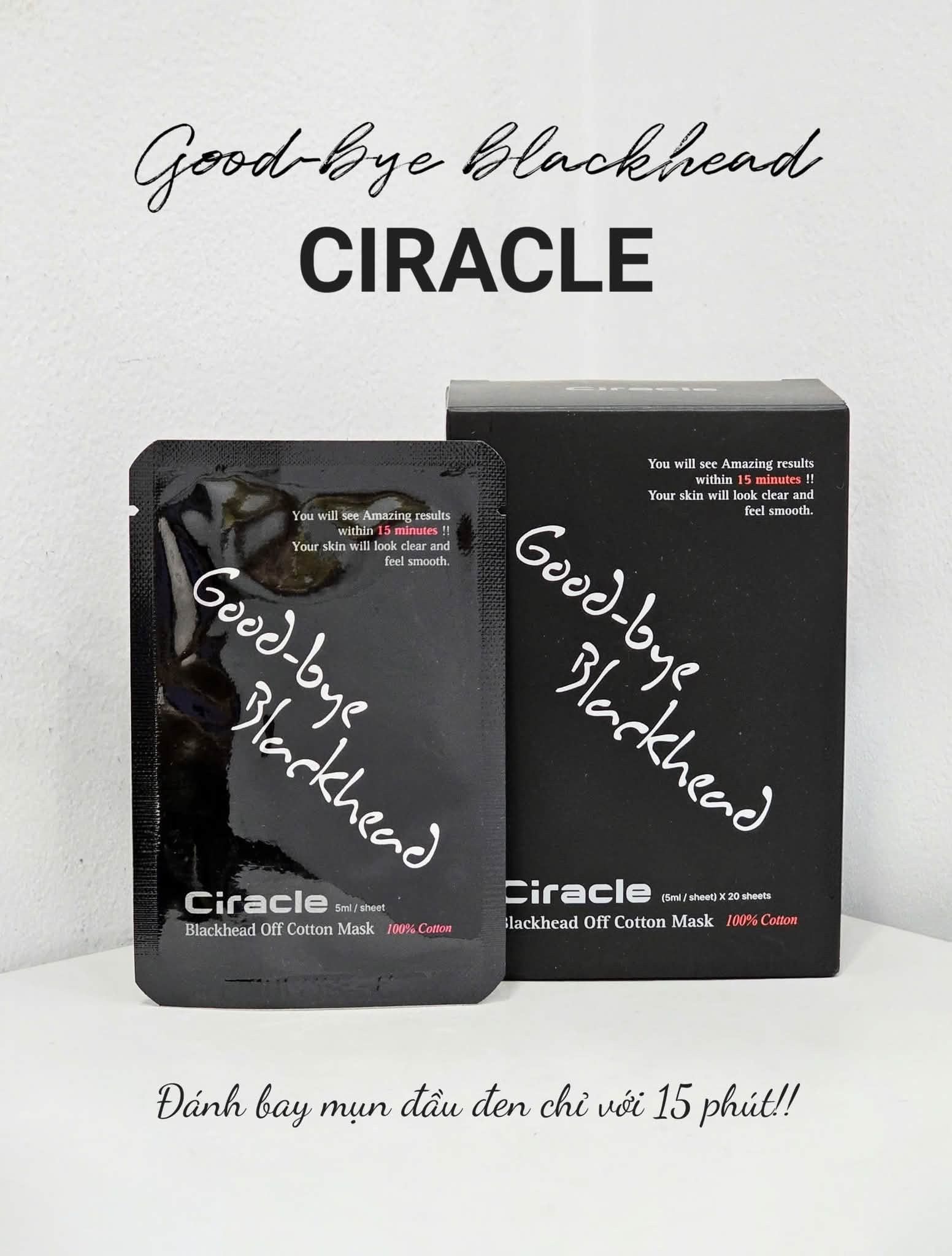  Mặt Nạ Lột Mụn Đầu Đen Ciracle Goodbye Blackhead Off Cotton Mask (20 miếng) 