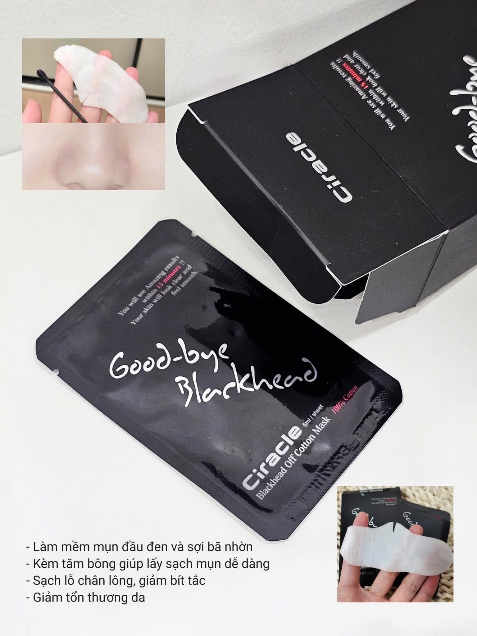  Mặt Nạ Lột Mụn Đầu Đen Ciracle Goodbye Blackhead Off Cotton Mask (20 miếng) 