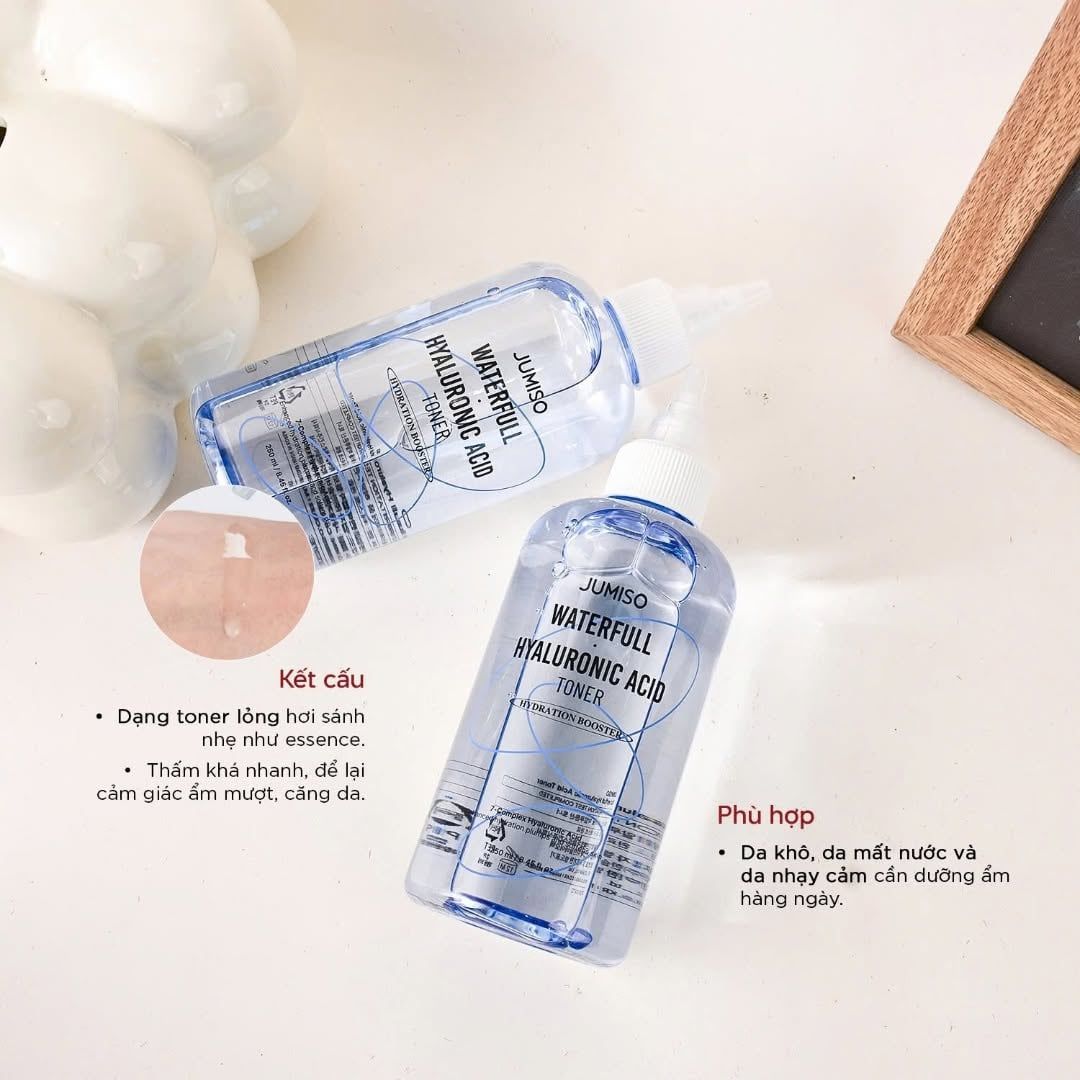  Nước hoa hồng cấp ẩm Jumiso Waterfull Hyaluronic Acid Toner 250ml 