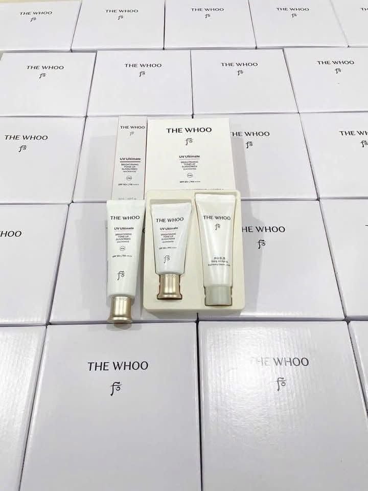  (HÀNG ORDER) Kem chống nắng nâng tone The Whoo UV Ultimate Brightening Tone Up Sunscreen Special Set (Tặng kèm sữa rửa mặt) 