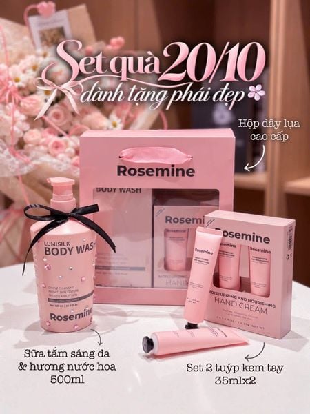  Bộ chăm sóc da Rosemine Body Wash + Hand Cream Gift Set 