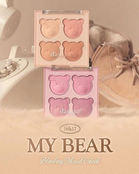  Phấn má hồng 4 ô Dasique Blending Mood Cheek 16.8g 