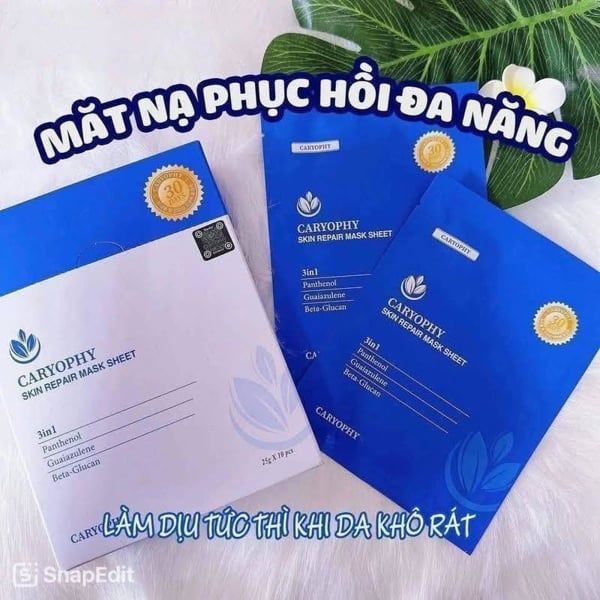  (NHẬP KHẨU-X.DƯƠNG) Mặt nạ giấy phục hồi da Caryophy Skin Repair Mask Sheet 25g 