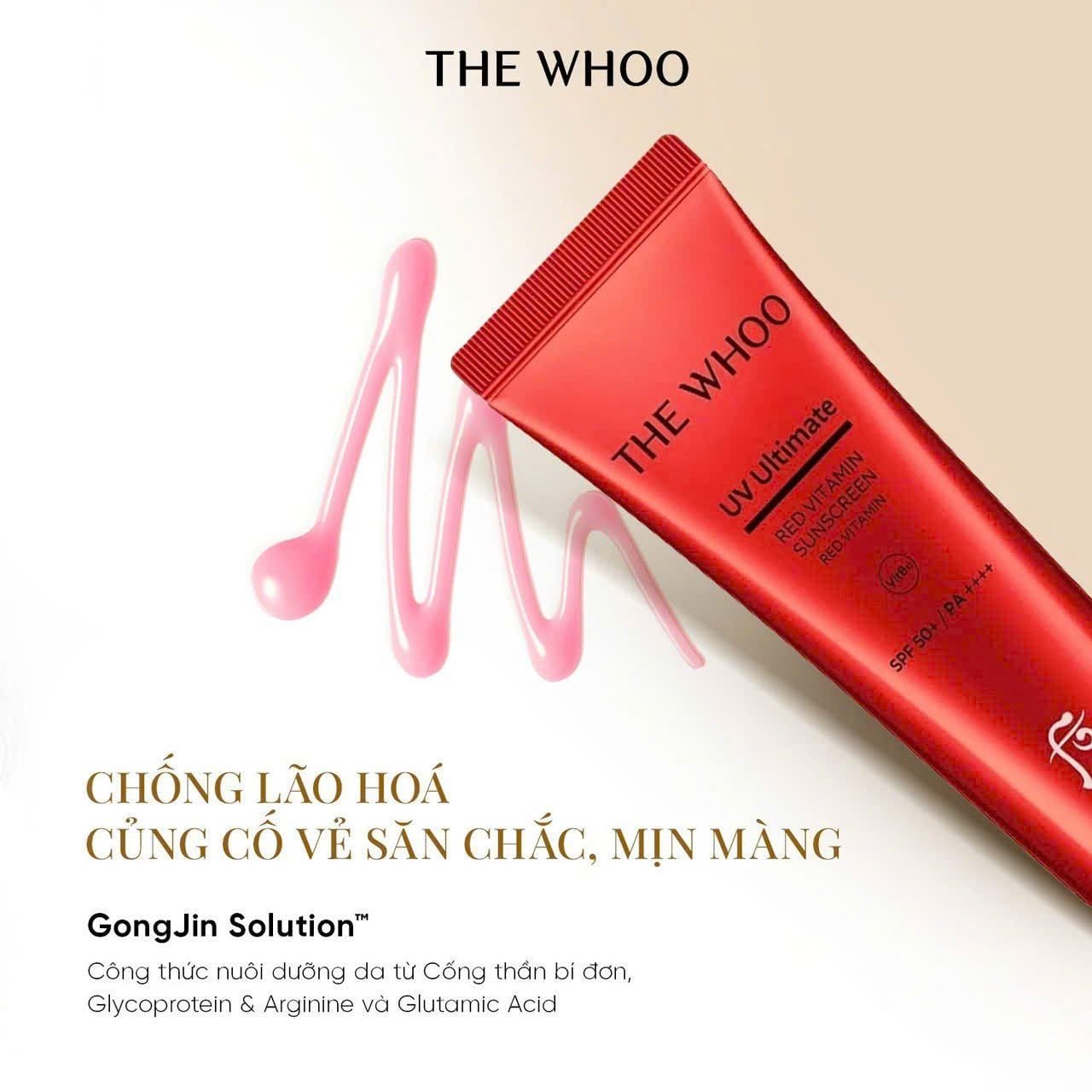  Bộ kem chống nắng kiềm dầu, dịu da The Whoo UV Ultimate Red Vitamin Sunscreen Special Set (3 Items) bản Đỏ 
