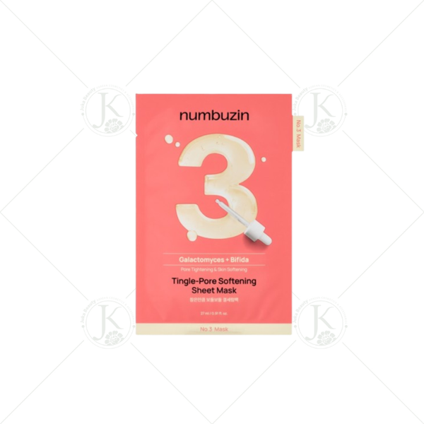  (HSD 1/2028) Mặt Nạ Giấy Numbuzin Thu Nhỏ Lỗ Chân Lông Numbuzin No.3 Tingle-Pore Softening Sheet Mask 27ml 