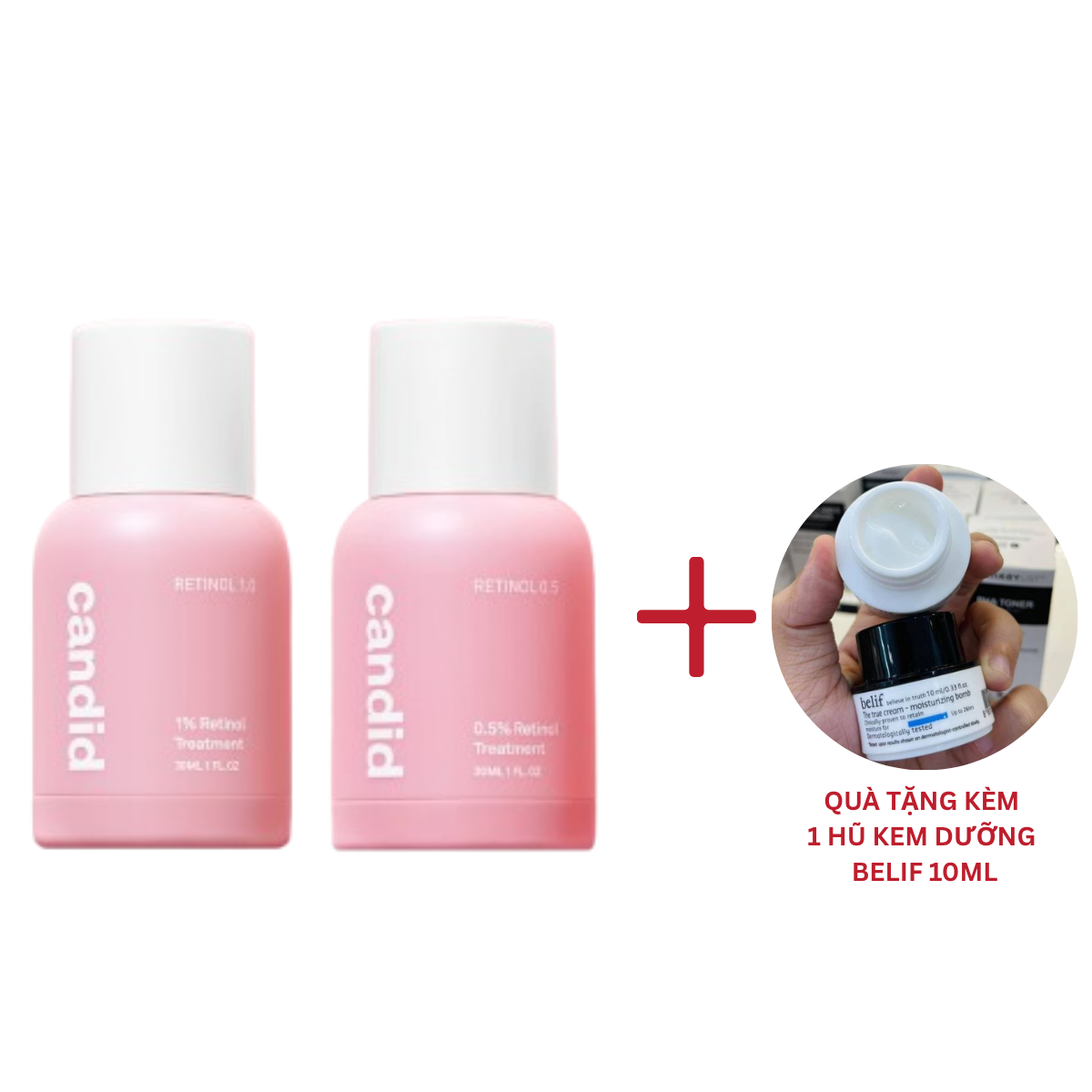  (Tặng 1 kem dưỡng Belif 10ml) Tinh Chất Chống Lão Hóa Candid Retinol Treatment 30ml 