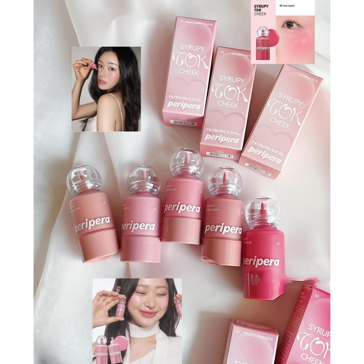  Má Hồng Dạng Kem Peripera Syrupy Tok Cheek 9g 