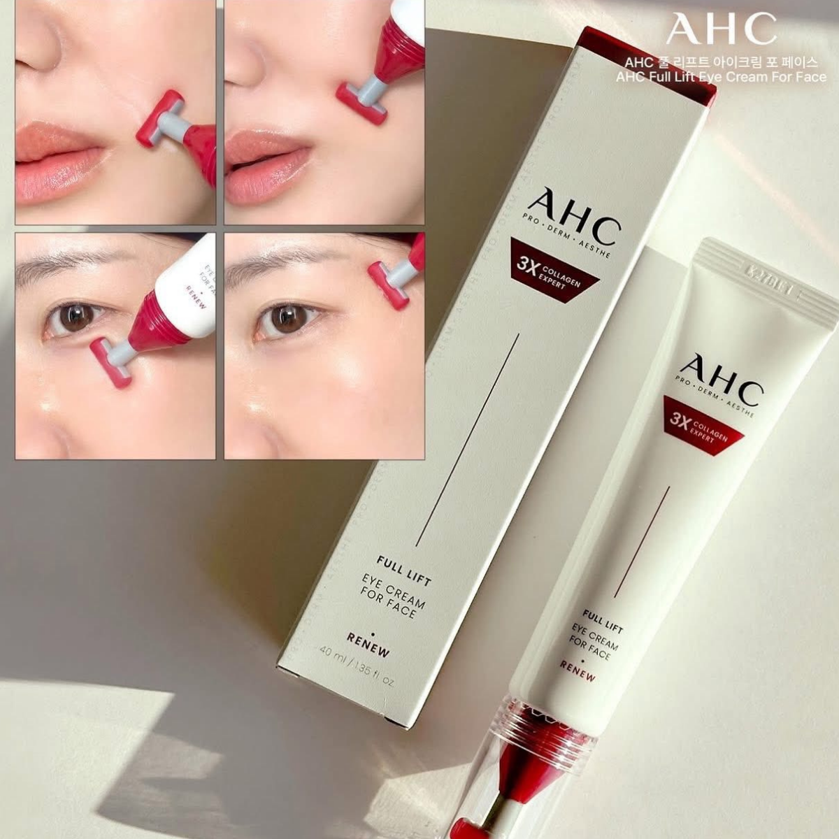  (Mẫu mới) Kem dưỡng mắt, trẻ hóa da AHC 3X Collagen Expert Full Lift Eye Cream For Face 40ml 