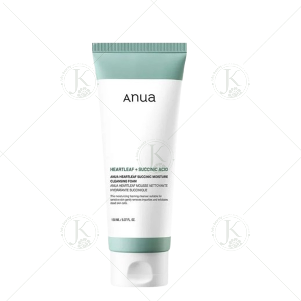  (Mẫu mới) Sữa Rửa Mặt Dưỡng ẩm, Dành Cho Da Khô Anua Heartleaf SUCCINIC MOISTURE Cleansing Foam 150ml 