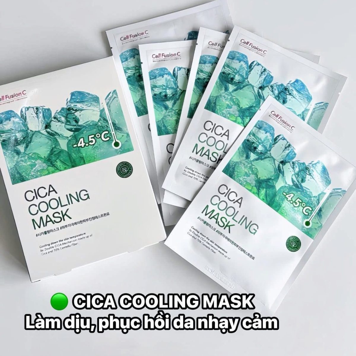  Mặt Nạ Hạ Nhiệt Da Mụn, Nhạy Cảm Cell Fusion C CICA Cooling Mask 27g (1 miếng) 