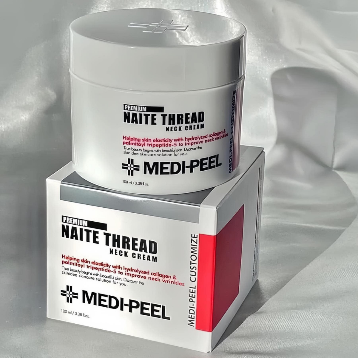  (Mẫu mới) Kem Dưỡng Vùng Da Cổ Medi-Peel Naite Thread Neck Cream PREMIUM 100ml 