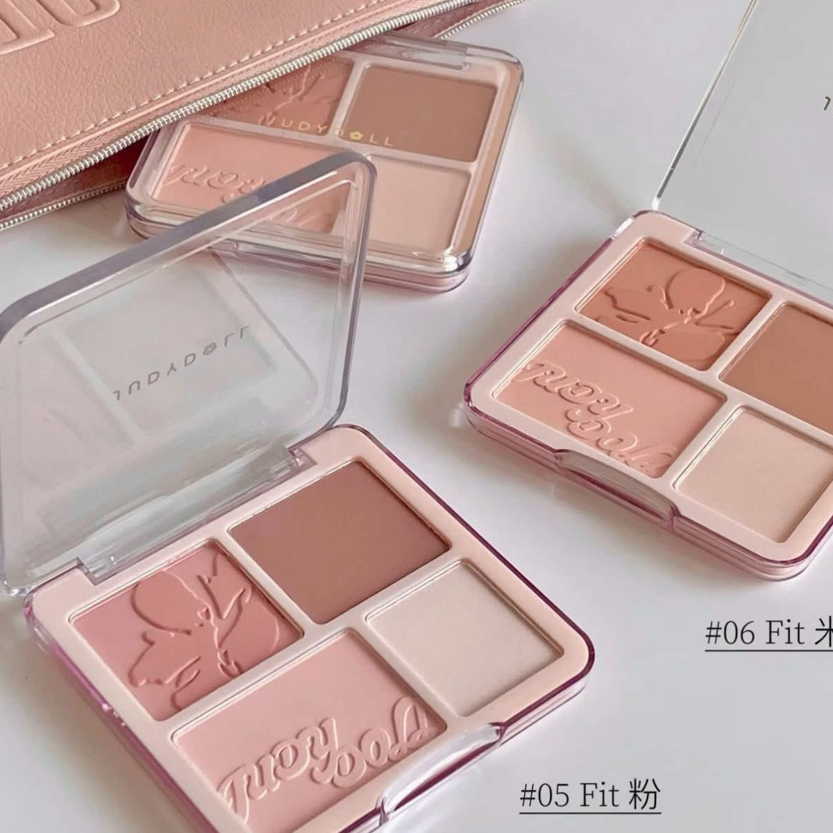  (TẶNG PUFF NGÓN TAY) Phấn Má Hồng & Bắt Sáng 4 Ô Judydoll Blush & Highlight Palette 9g 