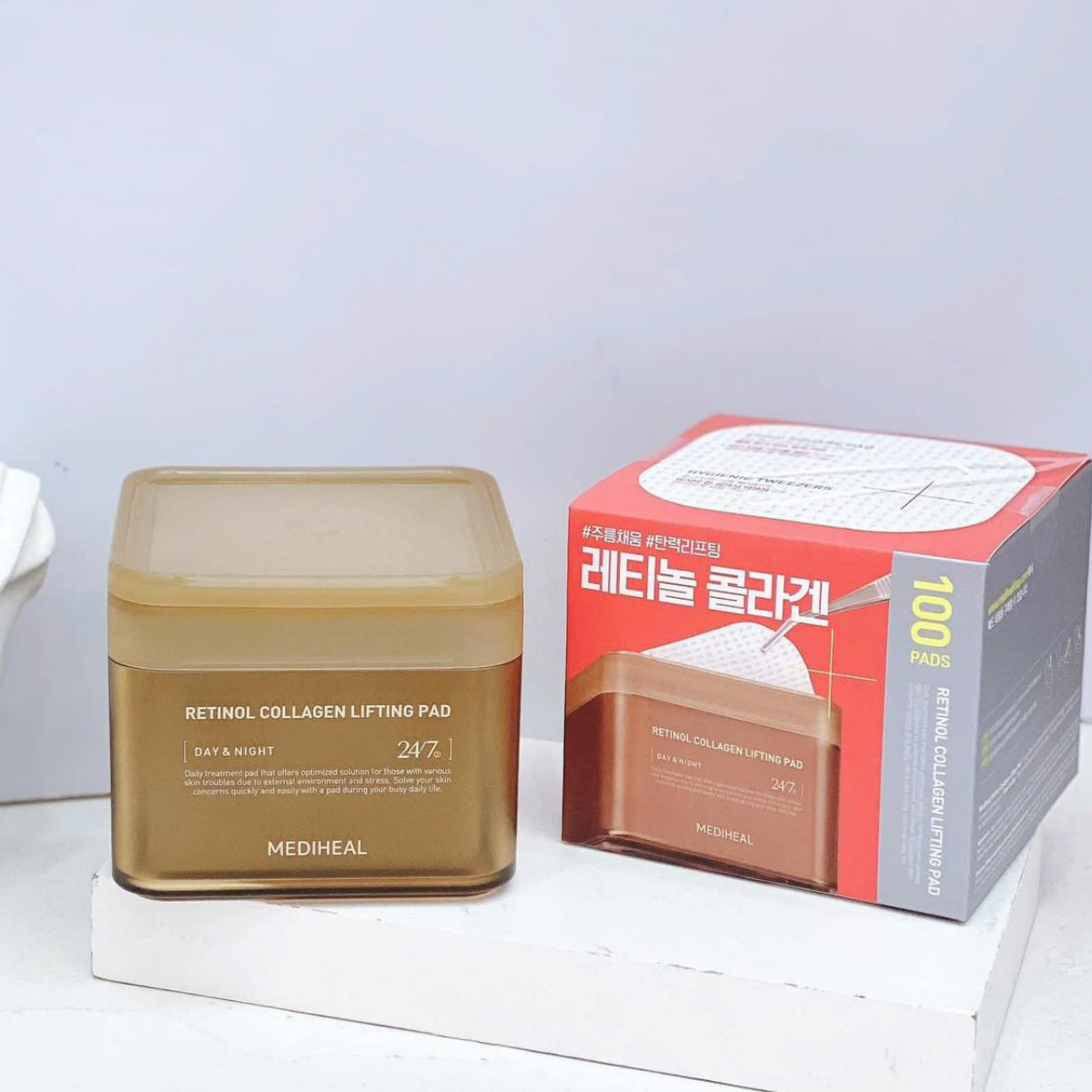  Miếng Bông Nâng Cơ, Chống Lão Hóa Mediheal Retinol Collagen Lifting Pad 180ml (100 miếng) 