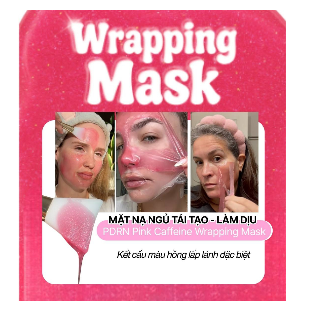  Mặt Nạ Ngủ Căng Bóng, Tái Tạo Da Medicube PDRN Pink Caffeine Night Wrapping Mask 75ml 