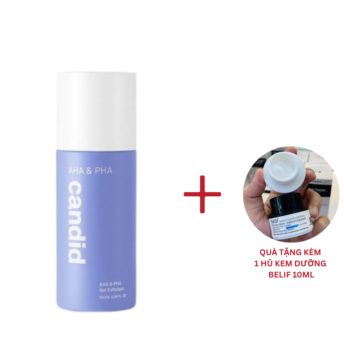  (Tặng 1 kem dưỡng Belif 10ml) Gel Tẩy Tế Bào Chết Da Khô, Da Nhạy Cảm Candid AHA & PHA Gel Exfoliant 100ml 
