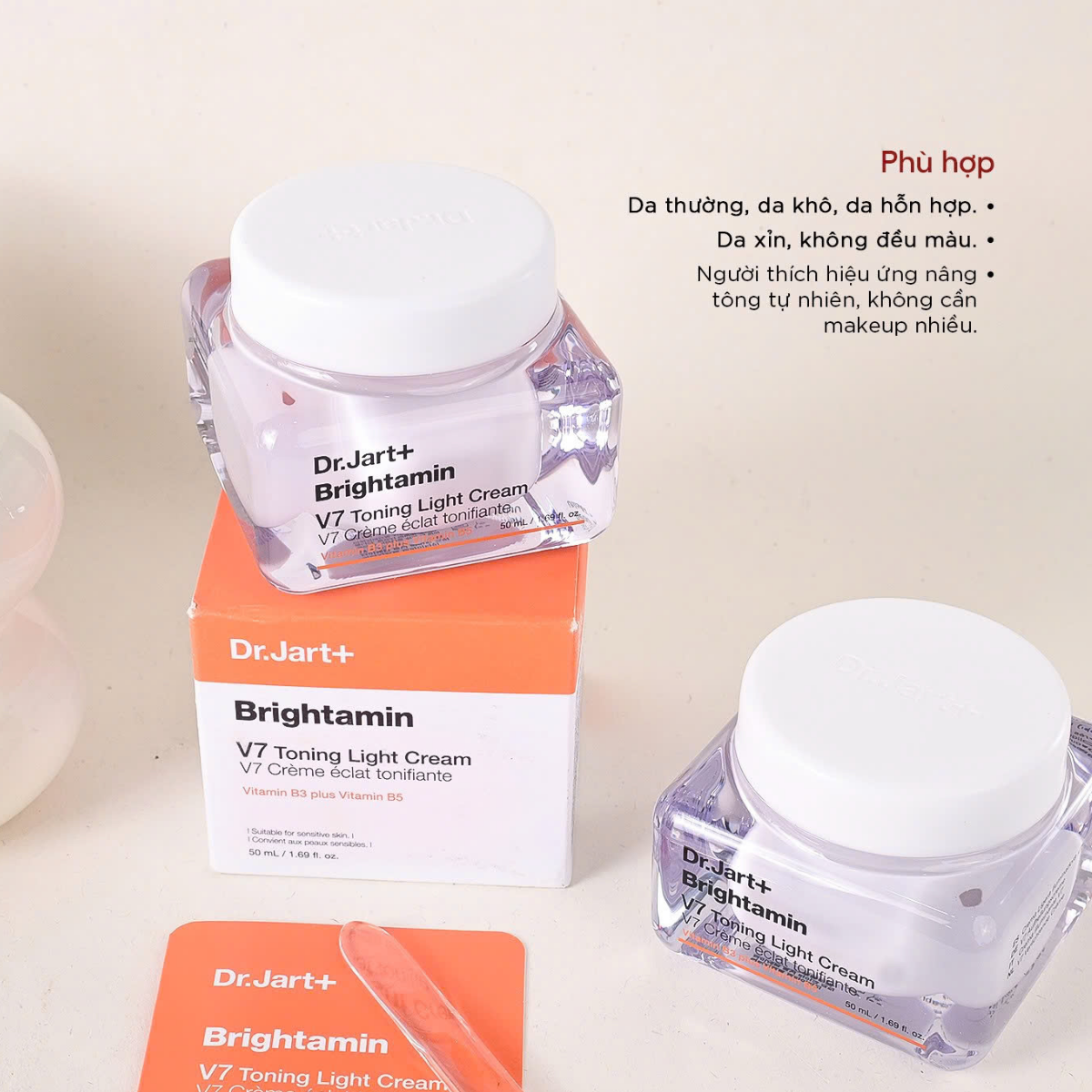  (Mẫu mới) Kem Dưỡng Trắng, Tái Tạo Da Dr.Jart+ Brightamin V7 Toning Light Cream 50ml 