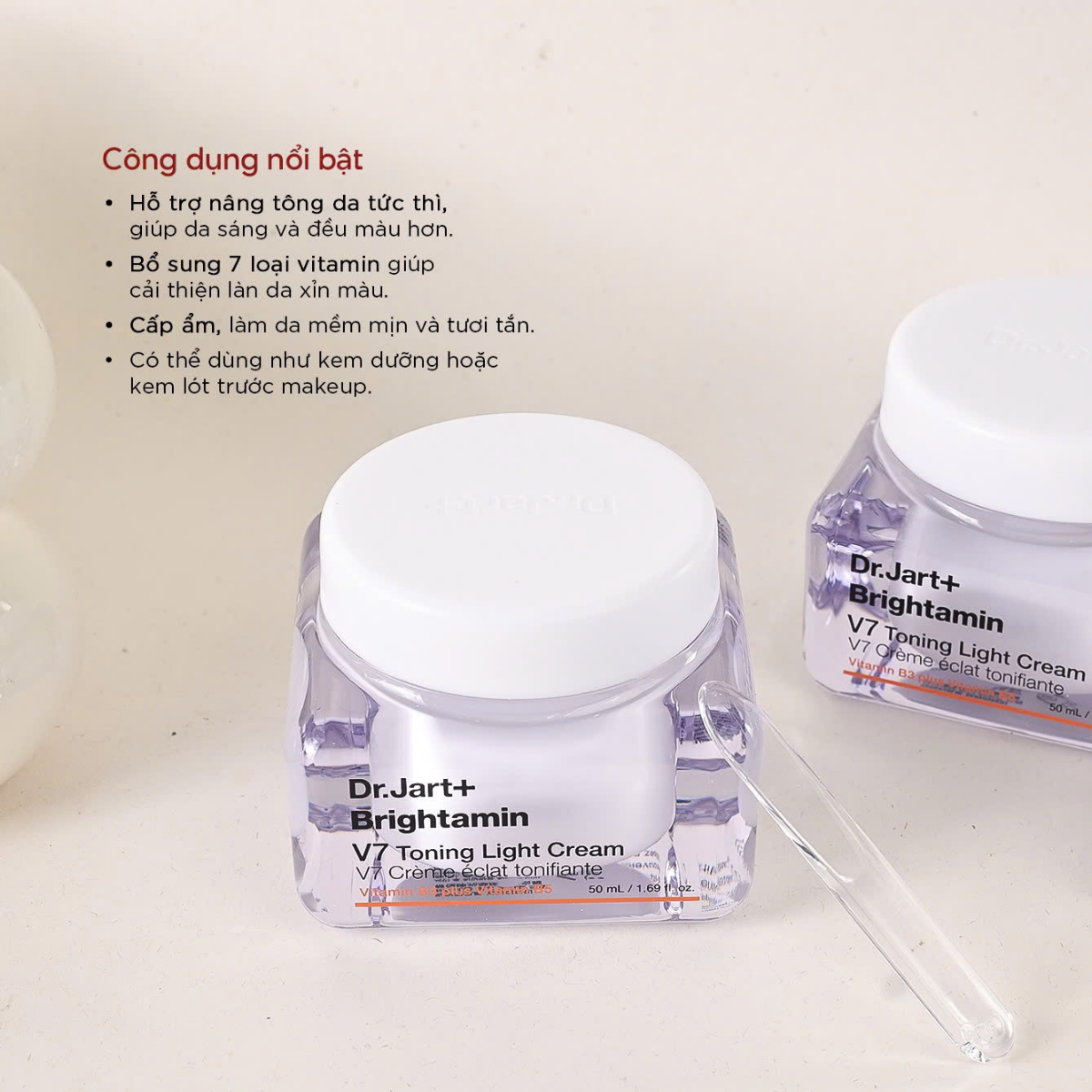  (Mẫu mới) Kem Dưỡng Trắng, Tái Tạo Da Dr.Jart+ Brightamin V7 Toning Light Cream 50ml 