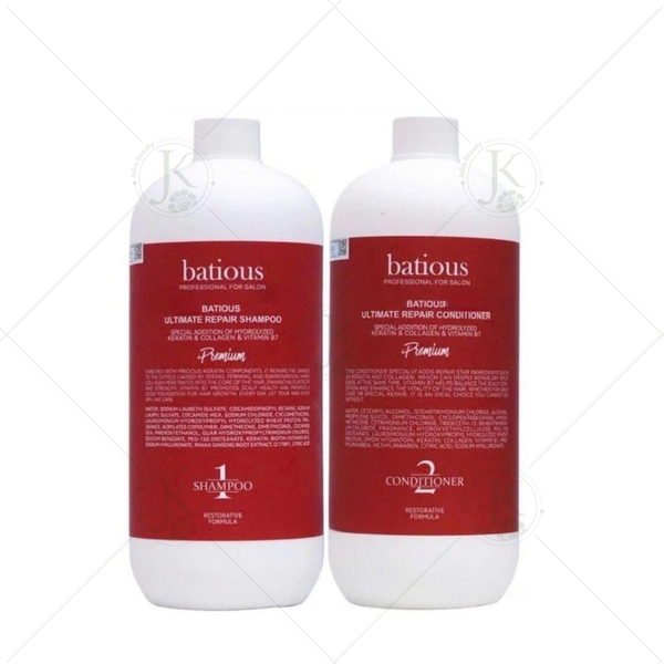  (TẶNG BÔNG TẮM) Bộ gội xả phục hồi tóc Batious Ultimate Repair 500ml 