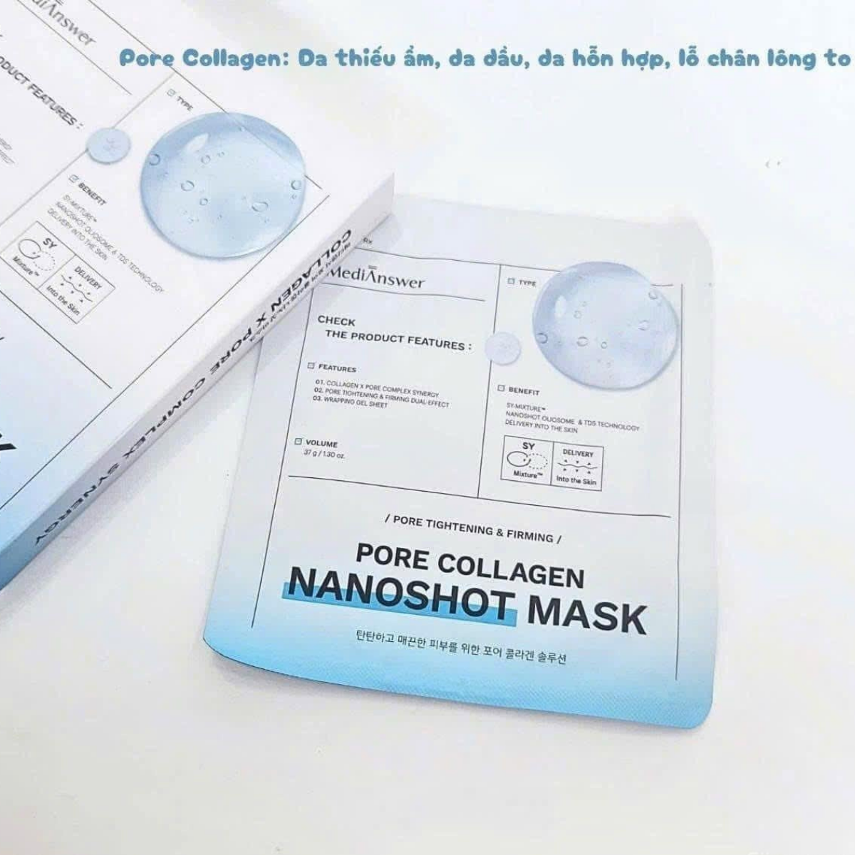 Mặt nạ thạch căng bóng da Medianswer Collagen Nanoshot Mask 37g (3 dòng) 