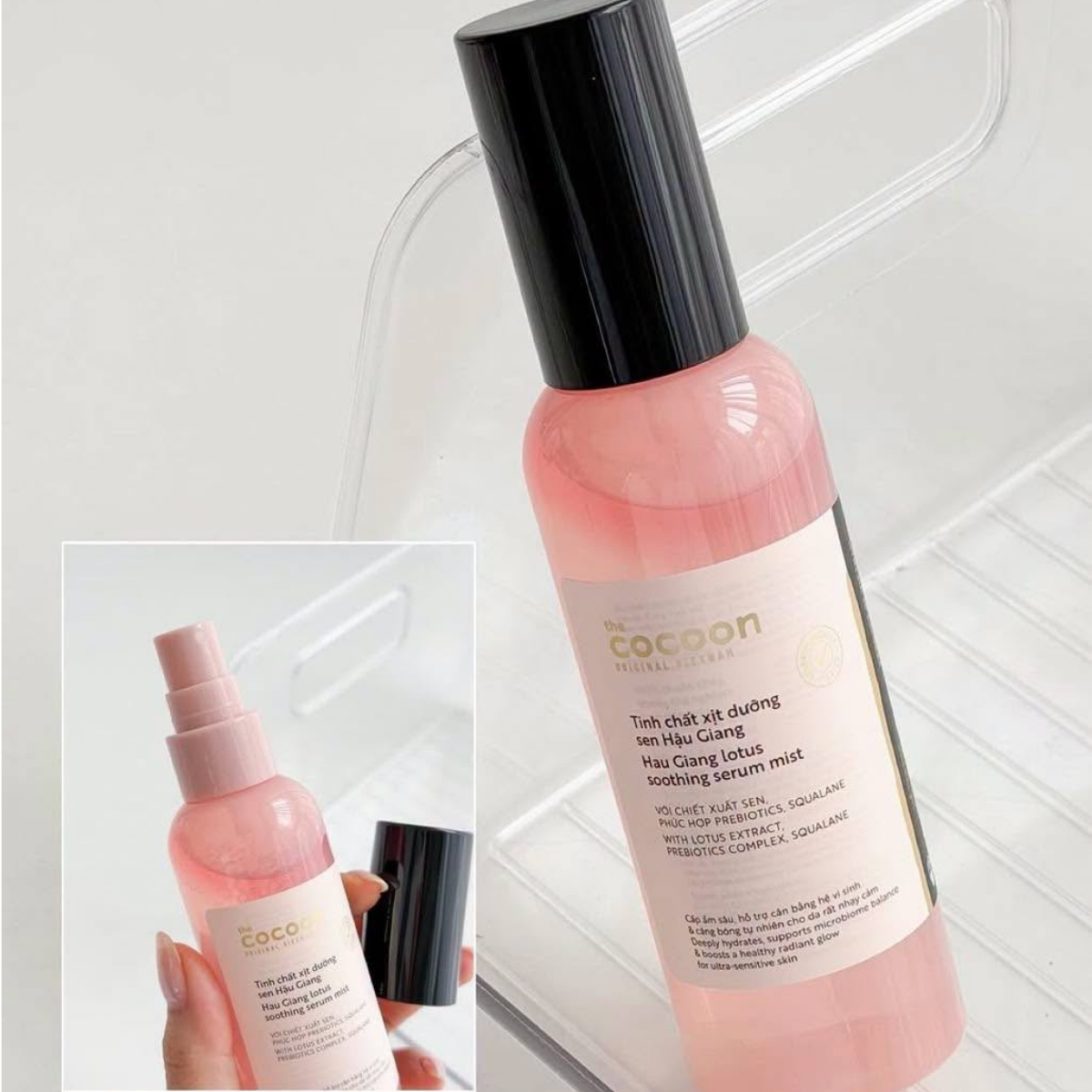 Tinh Chất Xịt Dưỡng Sen Hậu Giang Cocoon Hau Giang Lotus Soothing Serum Mist 100ml 