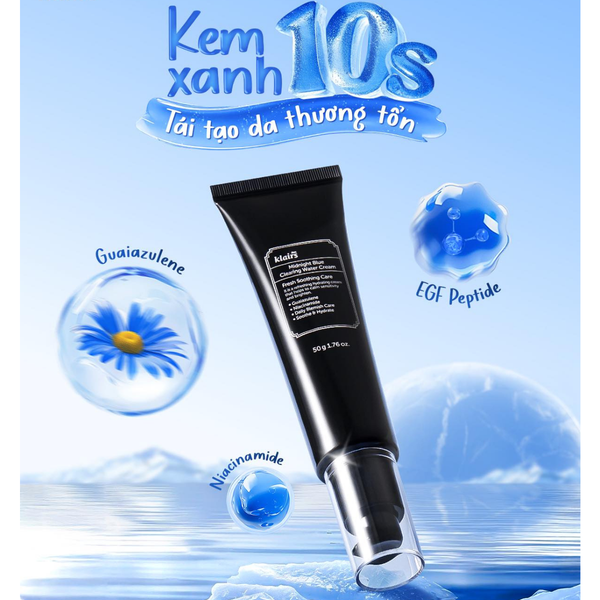  (Mẫu mới) Kem Dưỡng Dịu Da, Phục Hồi Klairs Midnight Blue Clearing Water Cream 50g 