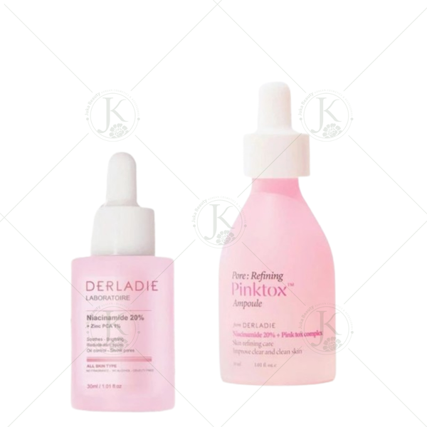  (Mẫu mới) Tinh chất cấp ẩm, kiềm dầu Derladie Laboratoire Pore Refining Pinktox Ampoule 30ml 