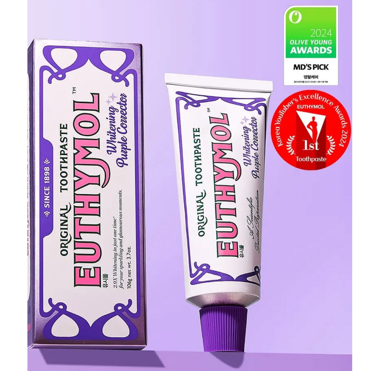  (MINI SIZE) Kem đánh răng Euthymol Original Toothpaste Whitening Purple Corrector 20g 