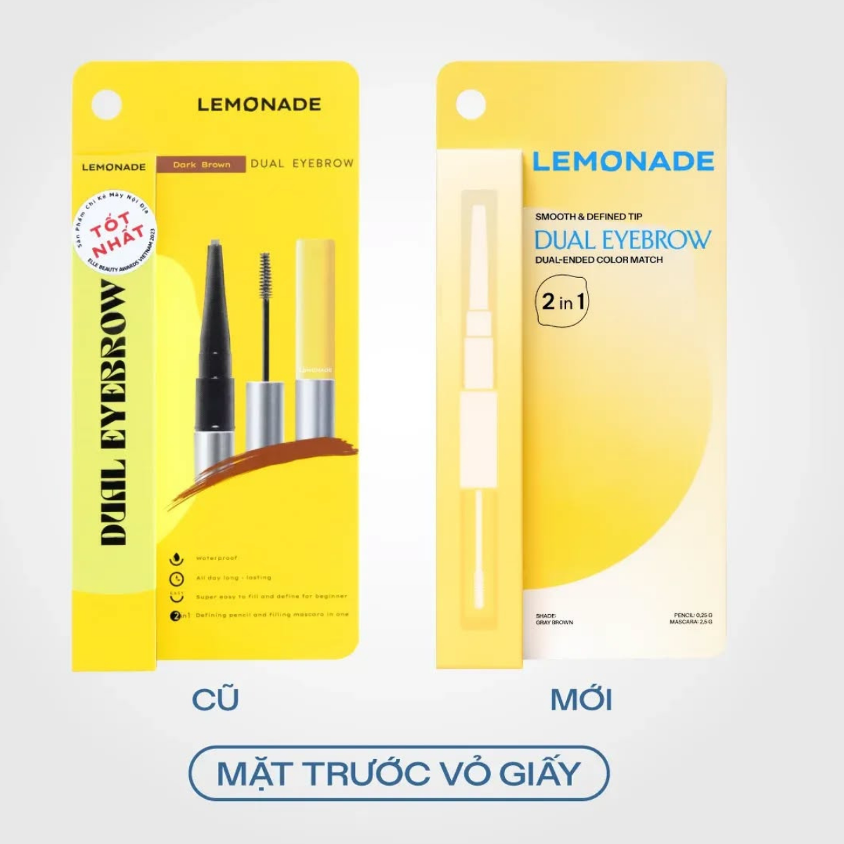  (Mẫu mới) Chì kẻ mày 2 đầu Lemonade Dual Eyebrow 0.25g+2.5g 