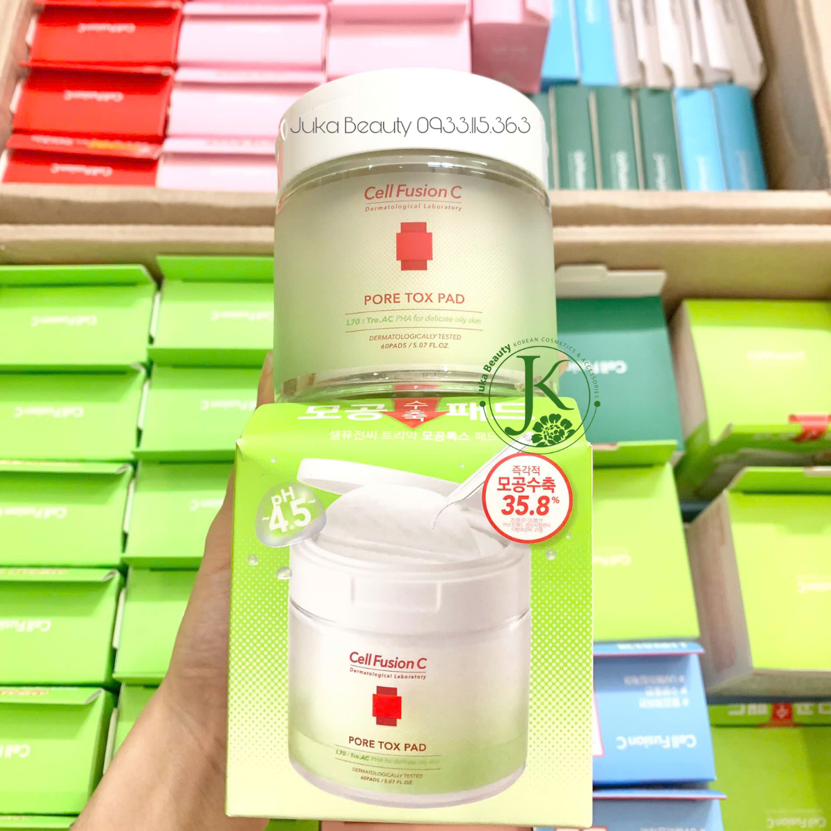  Toner Pad Dưỡng ẩm, Kiềm Dầu Cell Fusion C PORE TOX Pad (60 miếng) 