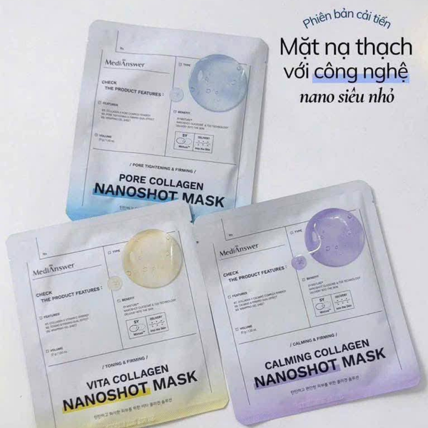  Mặt nạ thạch căng bóng da Medianswer Collagen Nanoshot Mask 37g (3 dòng) 
