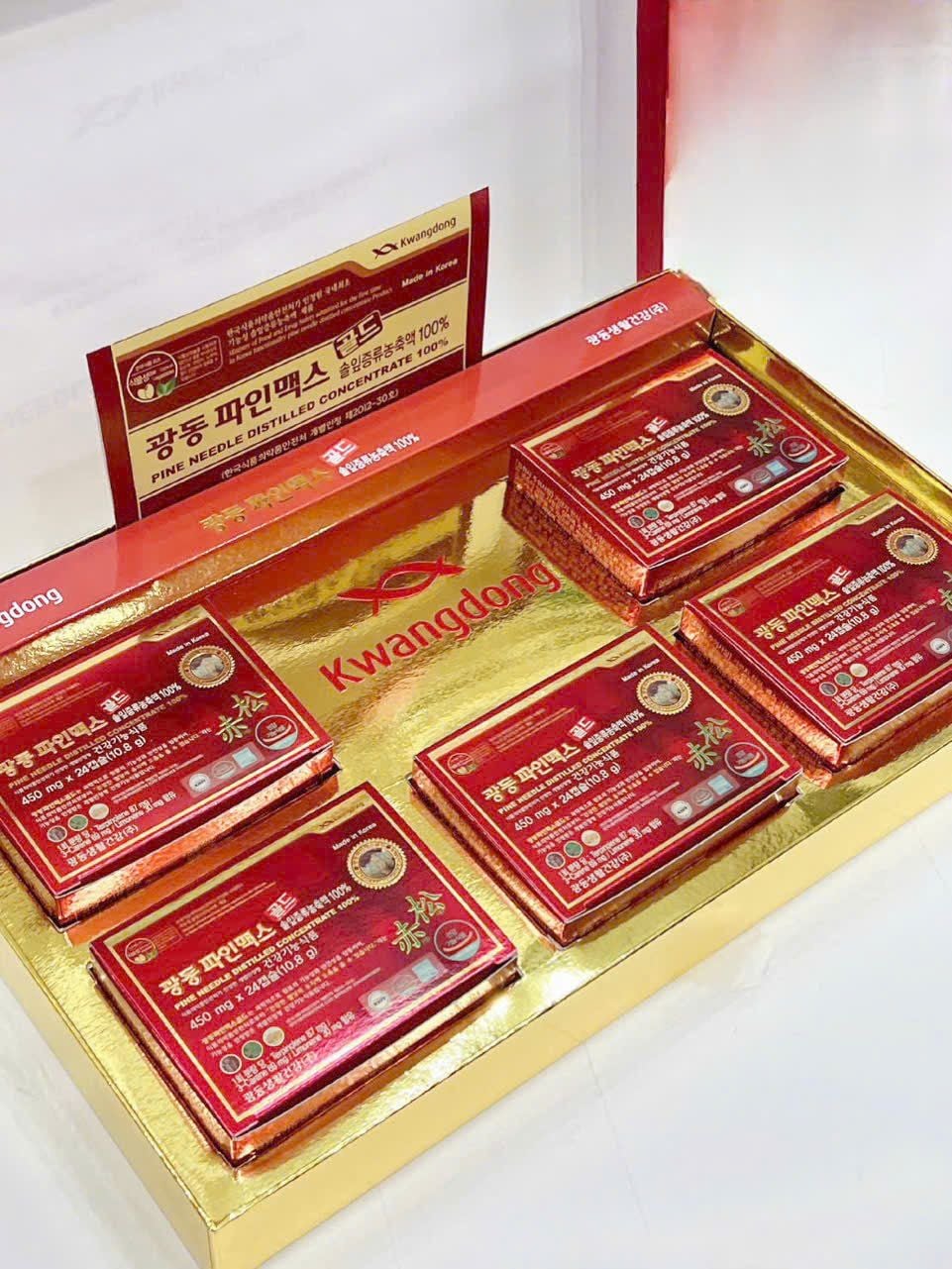  Tinh dầu thông đỏ Kwangdong Pine Needle Distilled Concentrate 100% 450mg (120 viên) 