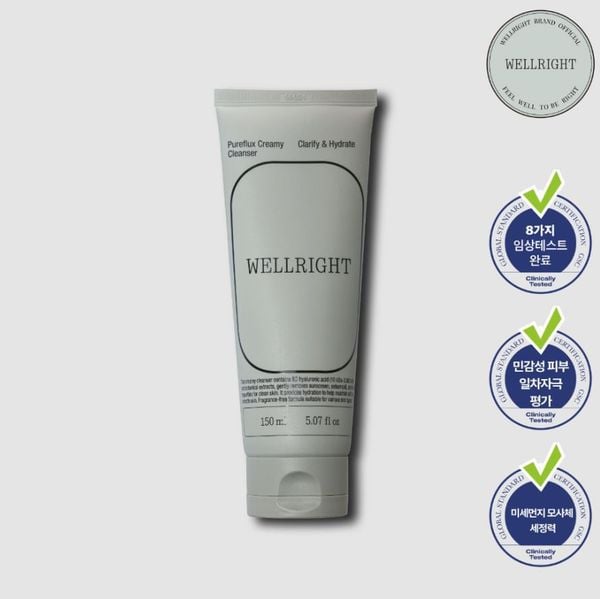  Sữa rửa mặt dịu nhẹ Wellright Pureflux Creamy Cleanser 150ml 